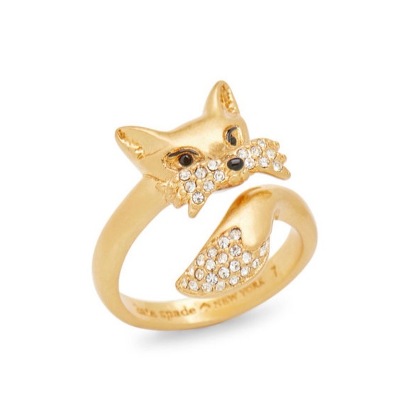 Kate Spade New York So Foxy Fox Head Ring ~ Pave Rhinestone Open Wrap Ring - Picture 9 of 13